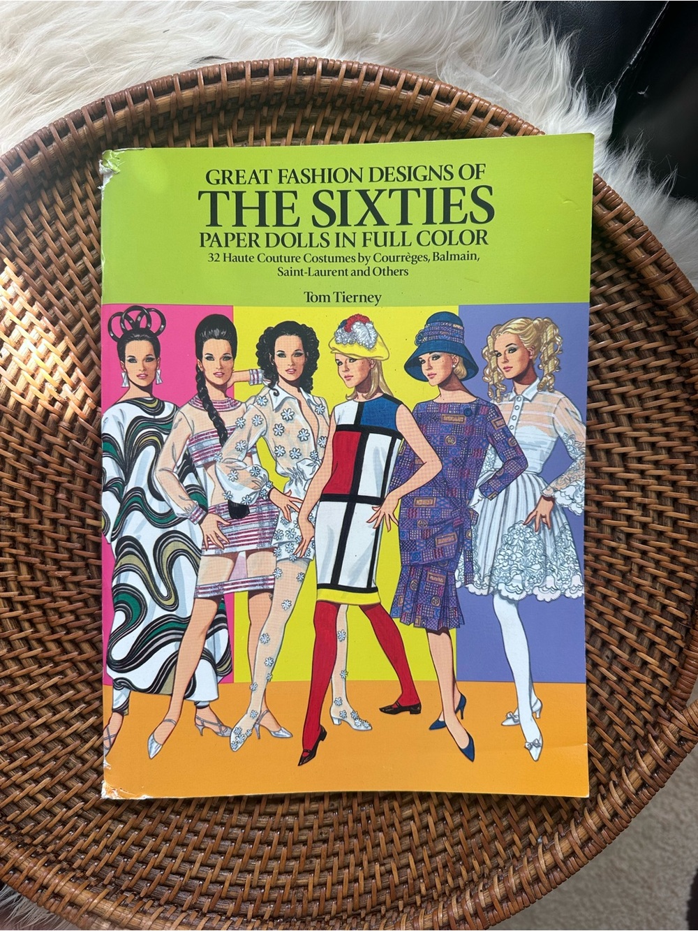 Vintage 90’s Themed Yellow Fashion Book — The Sixties Luxury Designer Paper Doll